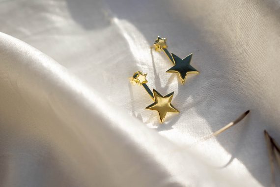 PENDIENTES EAR CUFF DOUBLE STAR GOLD – ELEGANT COLLECTION (1)