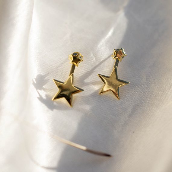 PENDIENTES EAR CUFF DOUBLE STAR GOLD – ELEGANT COLLECTION (2)