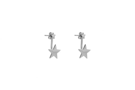PENDIENTES EAR CUFF DOUBLE STAR SILVER – ELEGANT COLLECTION